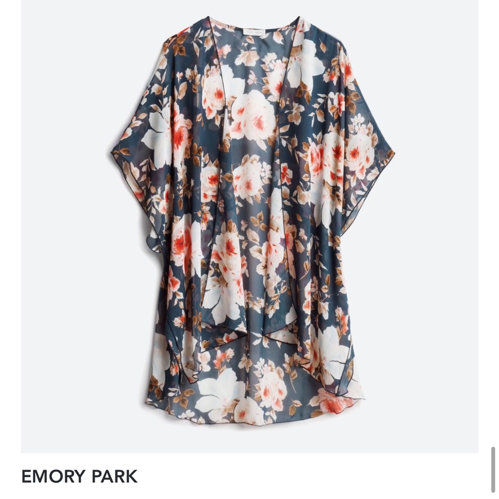 Floral sheer kimono
